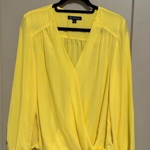 INC International Concepts Women's Yellow Blouse